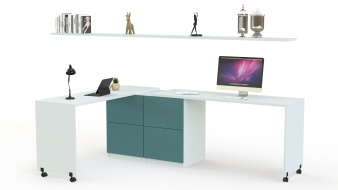 Угловой письменный стол для двоих Калифорния 8 BMS