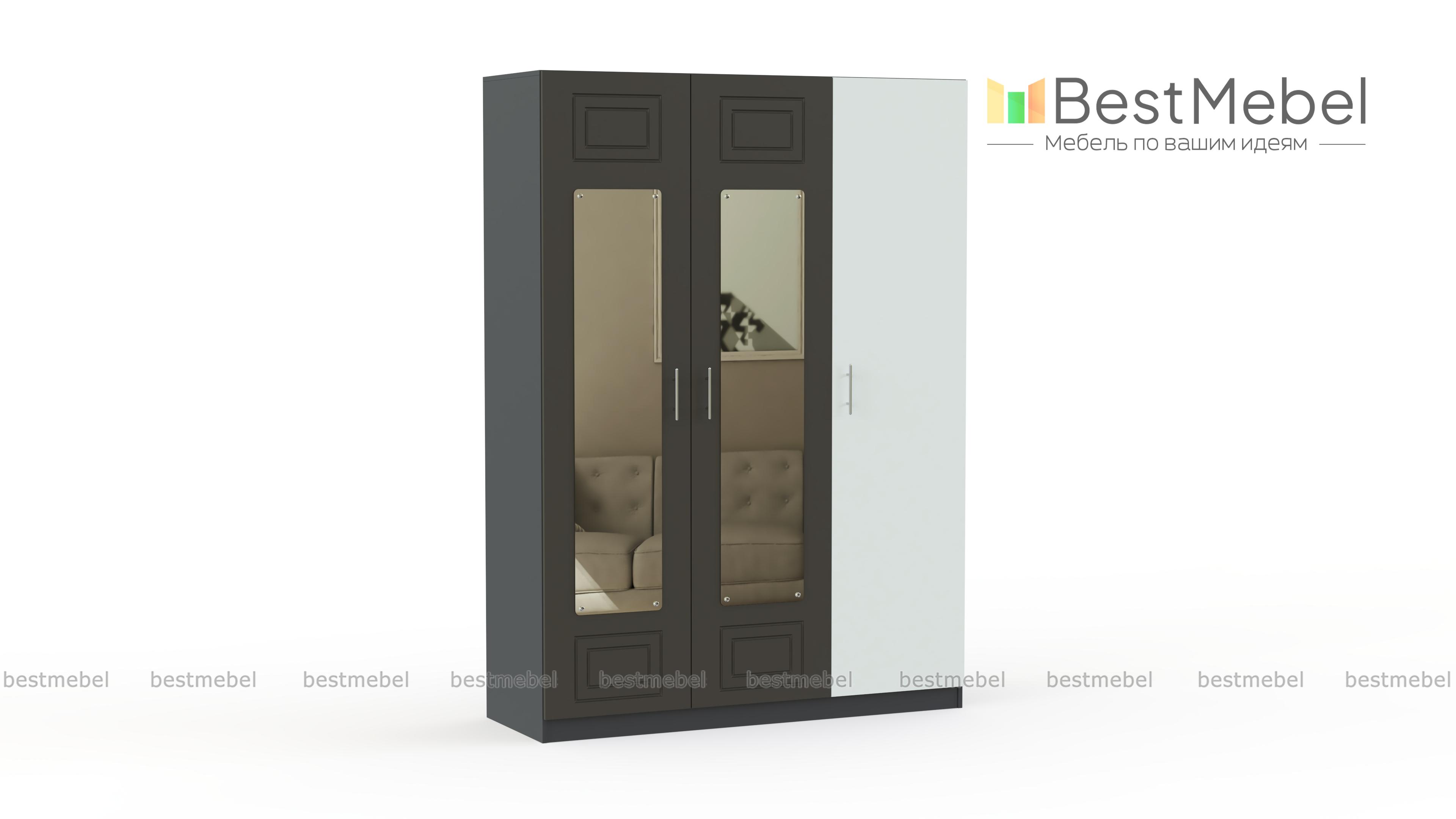 Шкаф с зеркалом Анастасия 3 BMS - Фото