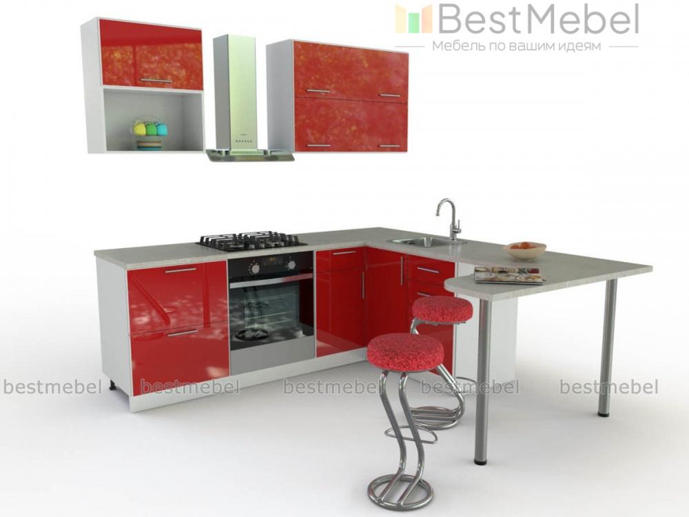 Кухня с барной стойкой Краш-1 BMS - Фото