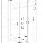 Чертеж Распашной шкаф Паулина 42.1 BMS