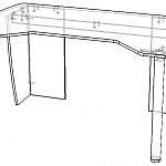 Чертеж Стол компьютерный Шайн КСТ-116 BMS