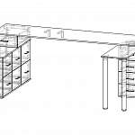 Схема сборки Угловой письменный стол для двоих Колор 55 BMS