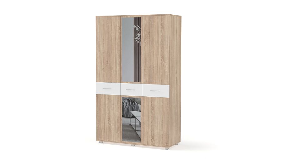 Шкаф 3-створчатый Линда с зеркалом BMS - Фото